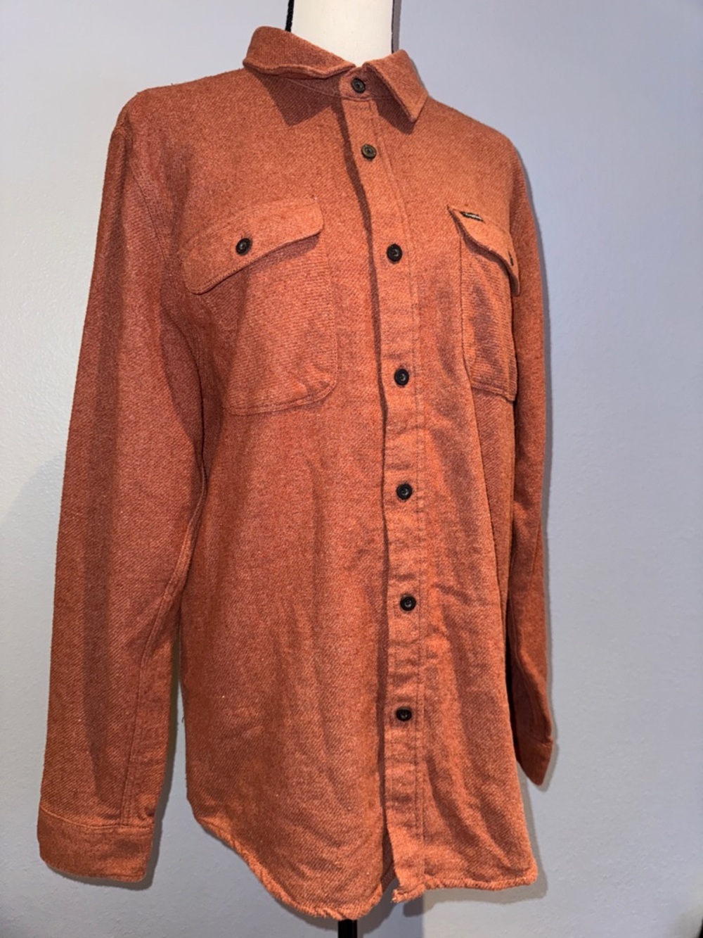 Brixton Rust Orange Button-Front Shacket with Chest Pockets - Picture 6 of 14